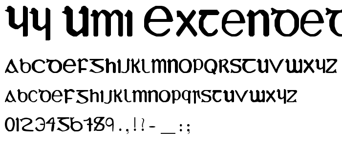 YY UMI Extended Characters font